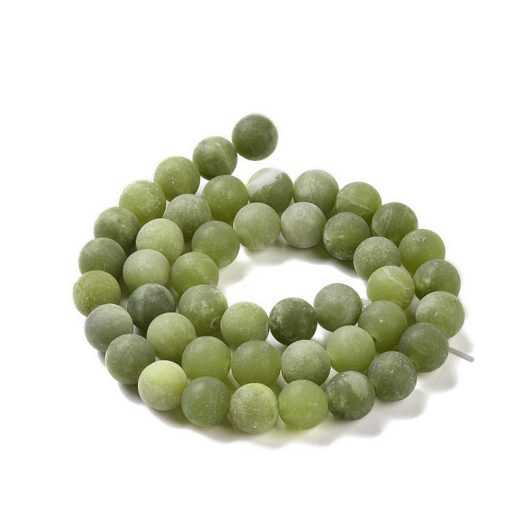 JAD175 Jadeit Taiwan kamień naturalny koraliki kule 8mm matowe sznur 46szt zielony