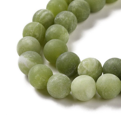 JAD175 Jadeit Taiwan kamień naturalny koraliki kule 8mm matowe sznur 46szt zielony