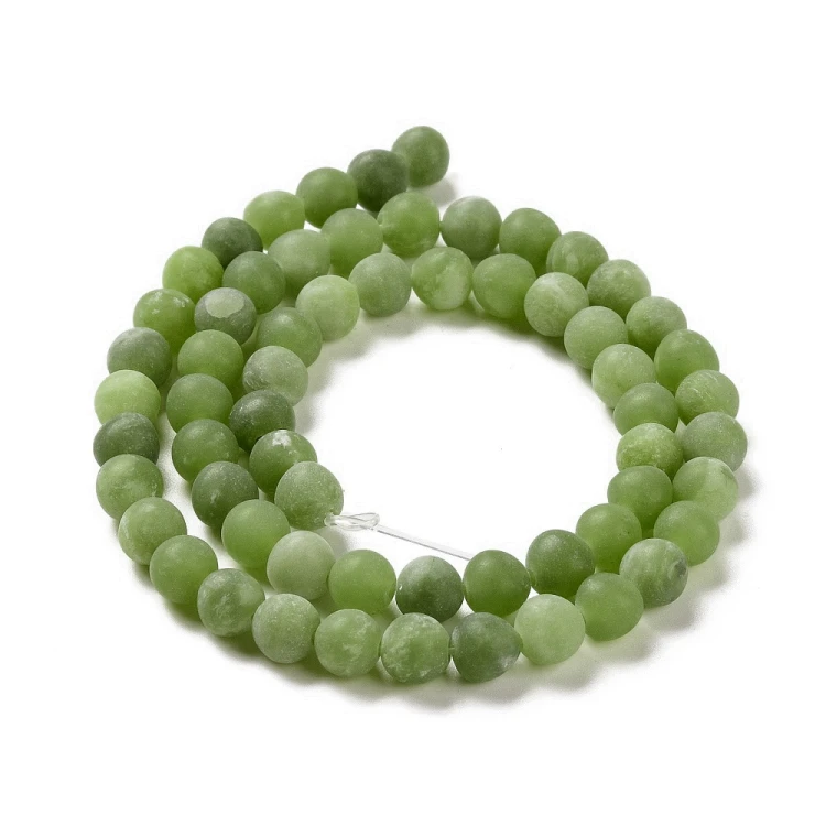 JAD176 Jadeit Taiwan kamień naturalny koraliki kule 6mm matowe sznur 59szt zielony