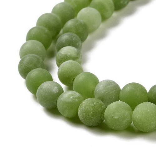 JAD176 Jadeit Taiwan kamień naturalny koraliki kule 6mm matowe sznur 59szt zielony