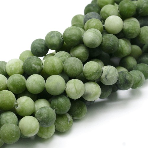 JAD177 Jadeit Taiwan kamień naturalny koraliki kule 4mm matowe sznur 86szt zielony
