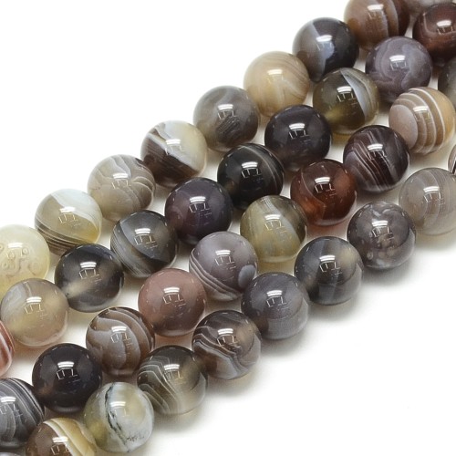 AGP182 Agat Botswana kamień naturalny koraliki kule 8mm sznur 46szt.