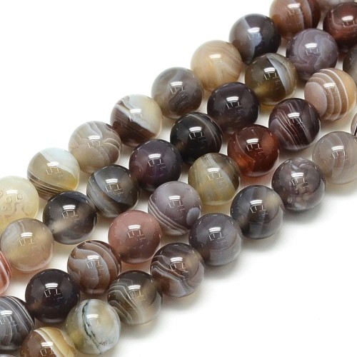 AGP183 Agat Botswana kamień naturalny koraliki kule 6mm sznur 60szt.