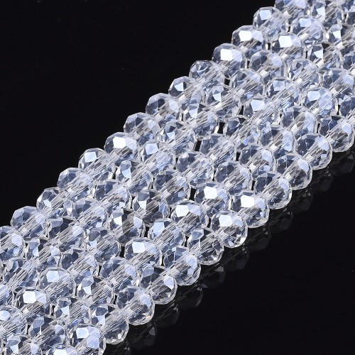 KFR204 Koraliki szklane rondelle 4x3,5mm kryształki fasetowane 110szt crystal