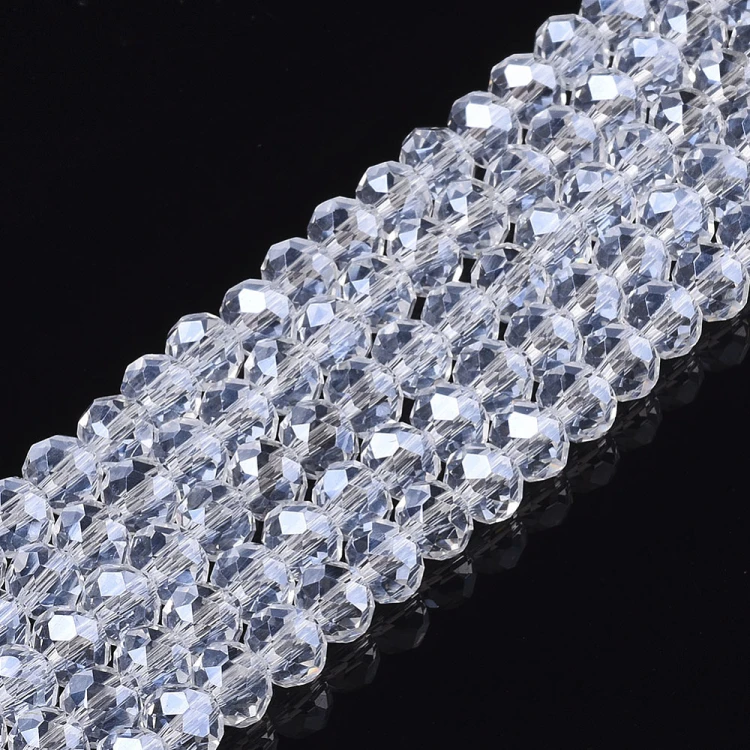 KFR204 Koraliki szklane rondelle 4x3,5mm kryształki fasetowane 110szt crystal