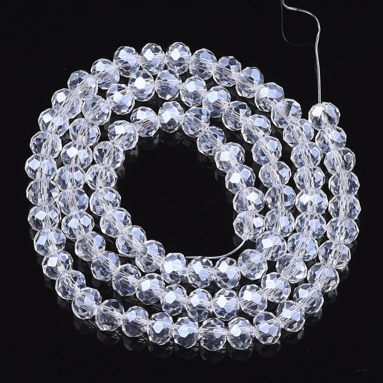 KFR204 Koraliki szklane rondelle 4x3,5mm kryształki fasetowane 110szt crystal