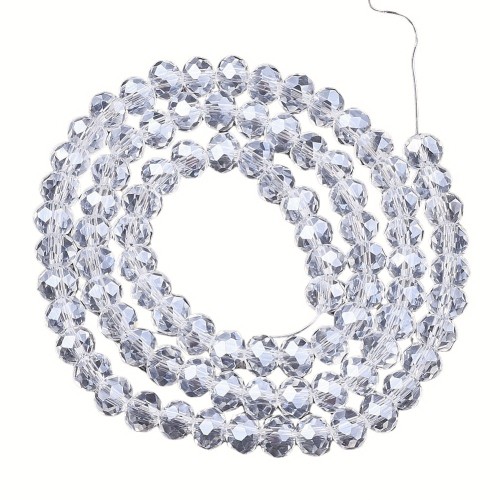 KFR204 Koraliki szklane rondelle 4x3,5mm kryształki fasetowane 110szt crystal