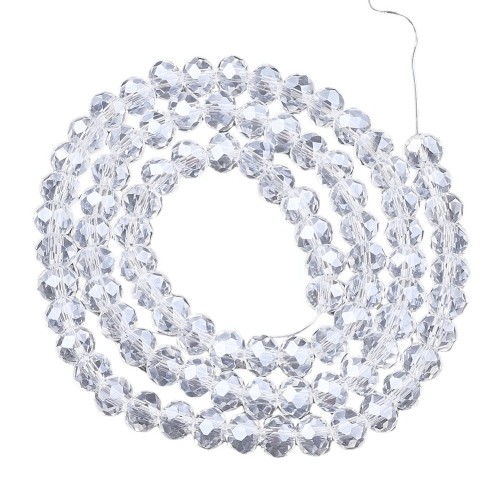 KFR207 Koraliki szklane rondelle 6x5mm kryształki fasetowane 80szt crystal