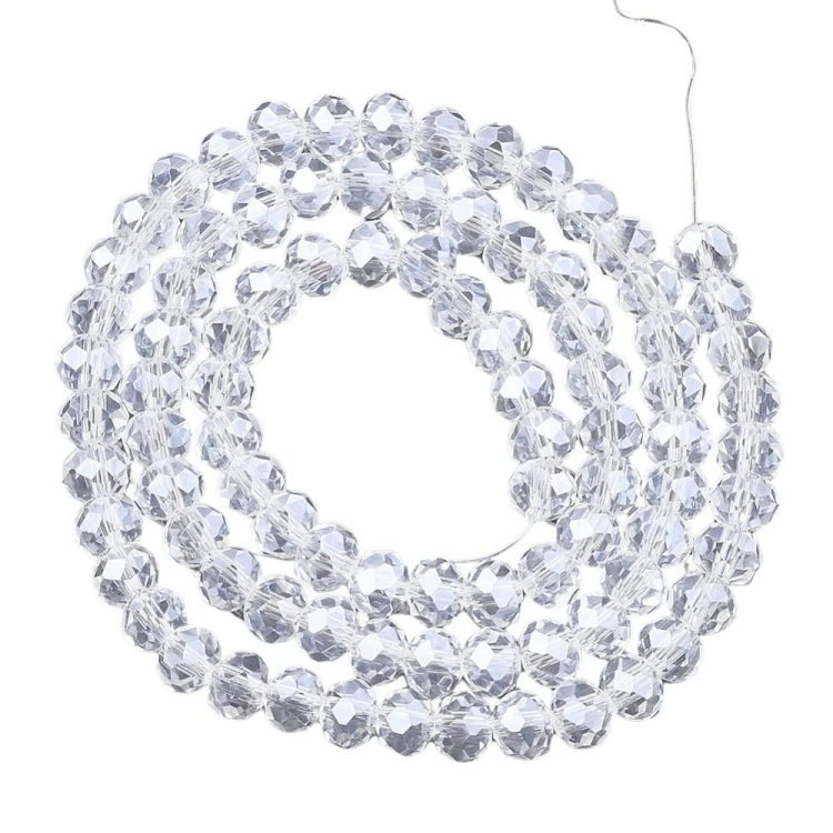 KFR207 Koraliki szklane rondelle 6x5mm kryształki fasetowane 80szt crystal
