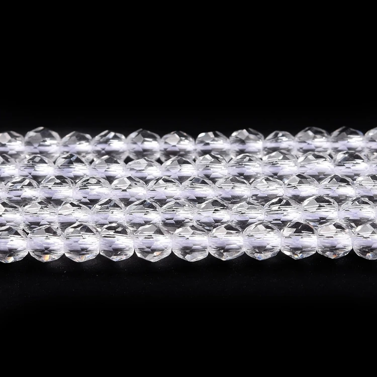 KSF111 Koraliki szklane fasetowane okrągłe 2mm sznur 165szt crystal