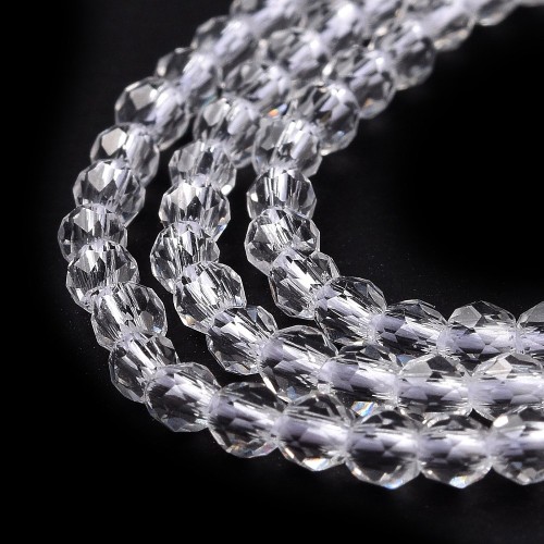 KSF111 Koraliki szklane fasetowane okrągłe 2mm sznur 165szt crystal