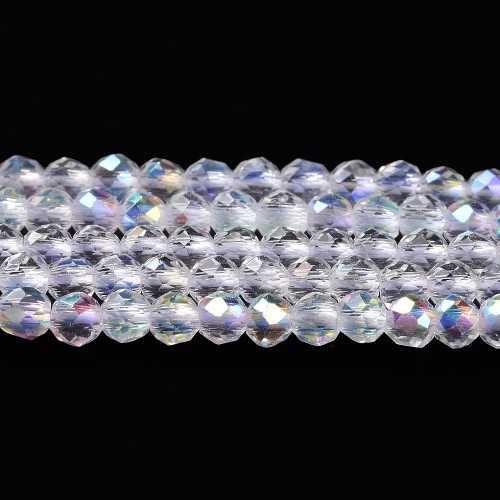 KSF112 Koraliki szklane fasetowane okrągłe 2mm sznur 165szt crystal AB