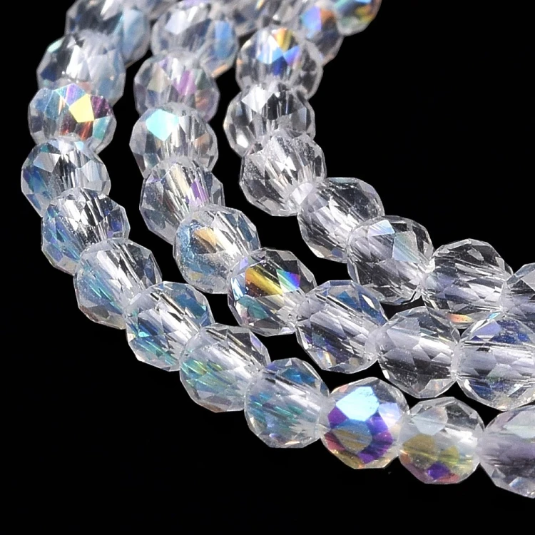 KSF112 Koraliki szklane fasetowane okrągłe 2mm sznur 165szt crystal AB