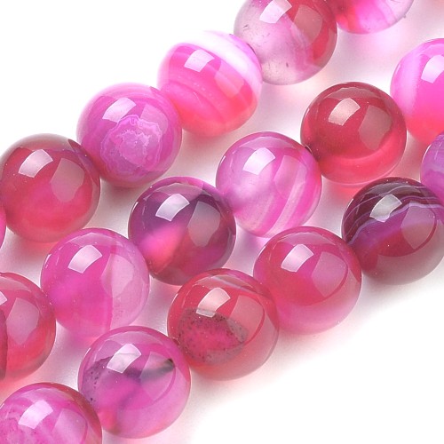 AGP192 Agat pasiasty kamień naturalny koraliki kule 8mm