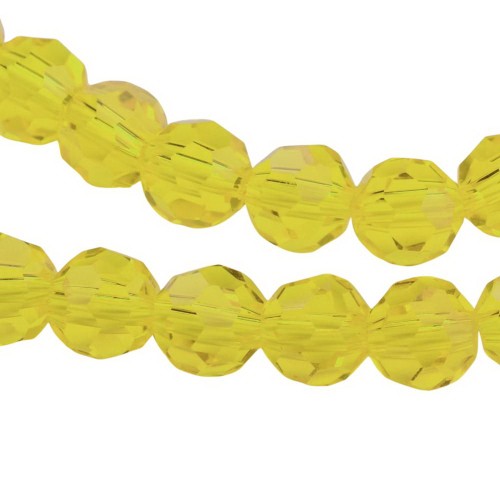 KSF125 Koraliki szklane fasetowane okrągłe 4mm sznur 88szt cytrynowe