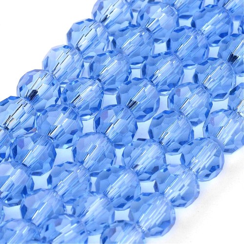 KSF115 Koraliki szklane fasetowane okrągłe 4mm sznur 88szt niebieskie