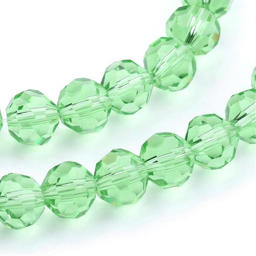 KSF121 Koraliki szklane fasetowane okrągłe 4mm sznur 88szt j.zielone