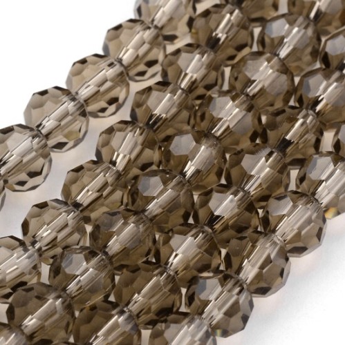 KSF123 Koraliki szklane fasetowane okrągłe 4mm sznur 88szt szare