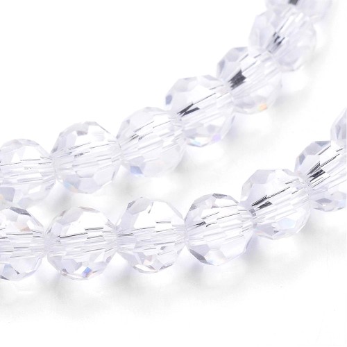 KSF128 Koraliki szklane fasetowane okrągłe 4mm sznur 88szt crystal