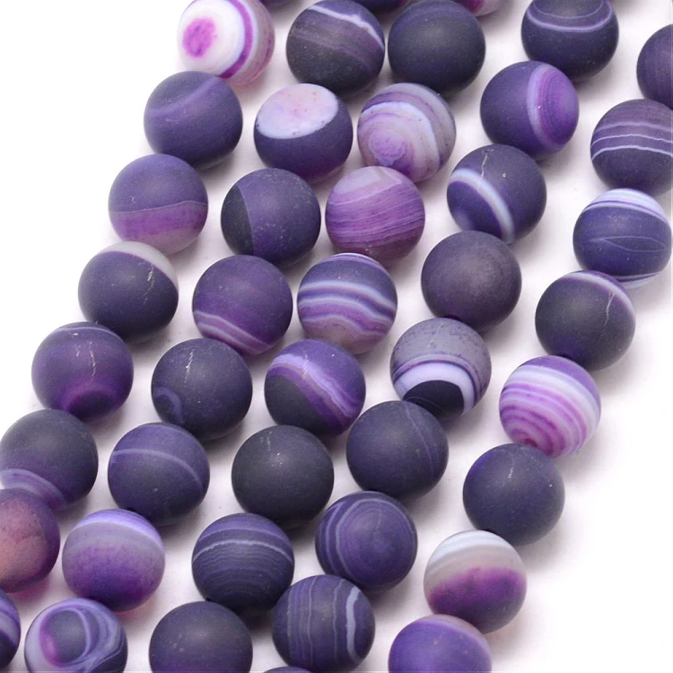 AGP195 Agat pasiasty kamień naturalny koraliki kule 6mm matowe
