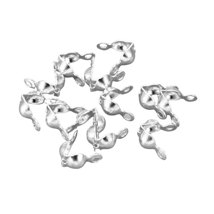LAP171 końcówki zakończenia łapaczki dziewczynki 7,5x4mm/3,5mm stal nierdzewna 10szt srebrne