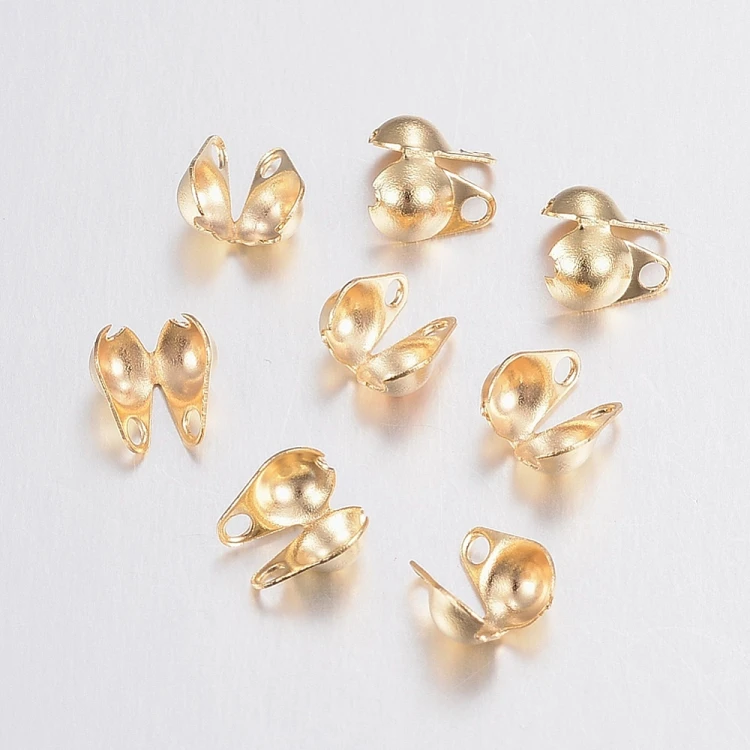 LAP172 końcówki zakończenia łapaczki dziewczynki 6x4mm/3mm stal nierdzewna (IP) 10szt złote 18K