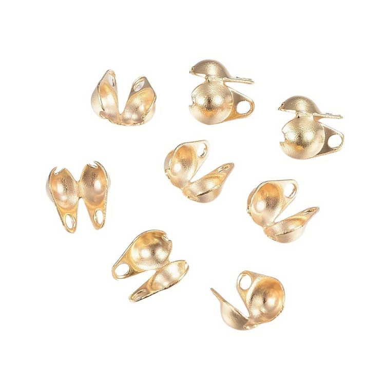 LAP172 końcówki zakończenia łapaczki dziewczynki 6x4mm/3mm stal nierdzewna (IP) 10szt złote 18K