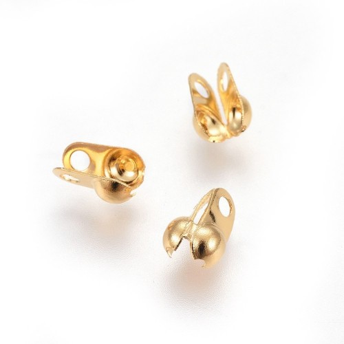 LAP173 końcówki zakończenia łapaczki dziewczynki 6,5x4mm/3mm stal nierdzewna 10szt złote 18K