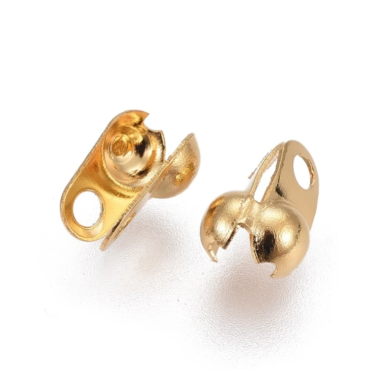 LAP173 końcówki zakończenia łapaczki dziewczynki 6,5x4mm/3mm stal nierdzewna 10szt złote 18K