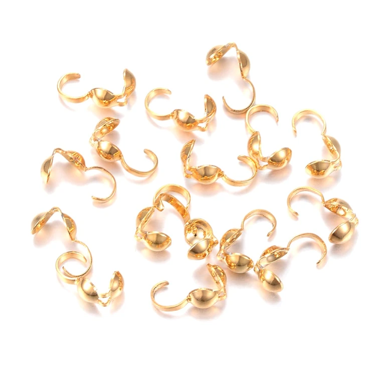 LAP174 końcówki zakończenia łapaczki dziewczynki 6x4mm/3mm stal nierdzewna 10szt złote 24K