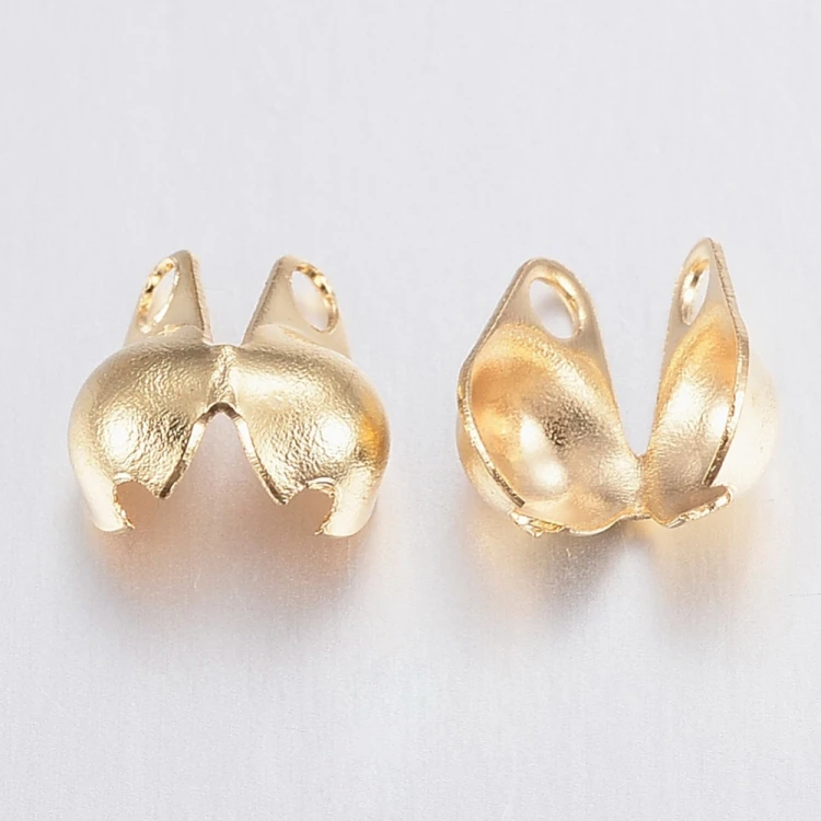 LAP175 końcówki zakończenia łapaczki dziewczynki 6x4mm/3mm stal nierdzewna 10szt złote 18K
