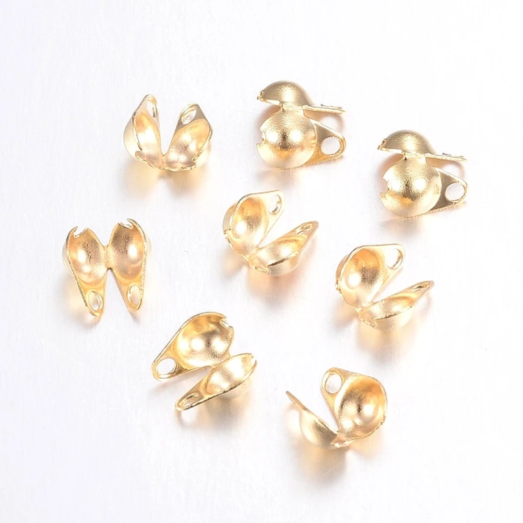 LAP175 końcówki zakończenia łapaczki dziewczynki 6x4mm/3mm stal nierdzewna 10szt złote 18K