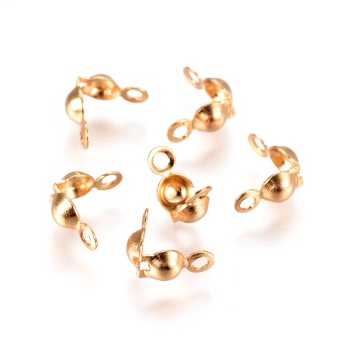 LAP176 końcówki zakończenia łapaczki dziewczynki 8x4mm/3mm stal nierdzewna PVD 10szt złote