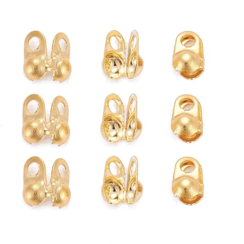 LAP177 końcówki zakończenia łapaczki dziewczynki 4x2mm/1,5mm stal nierdzewna PVD 10szt złote