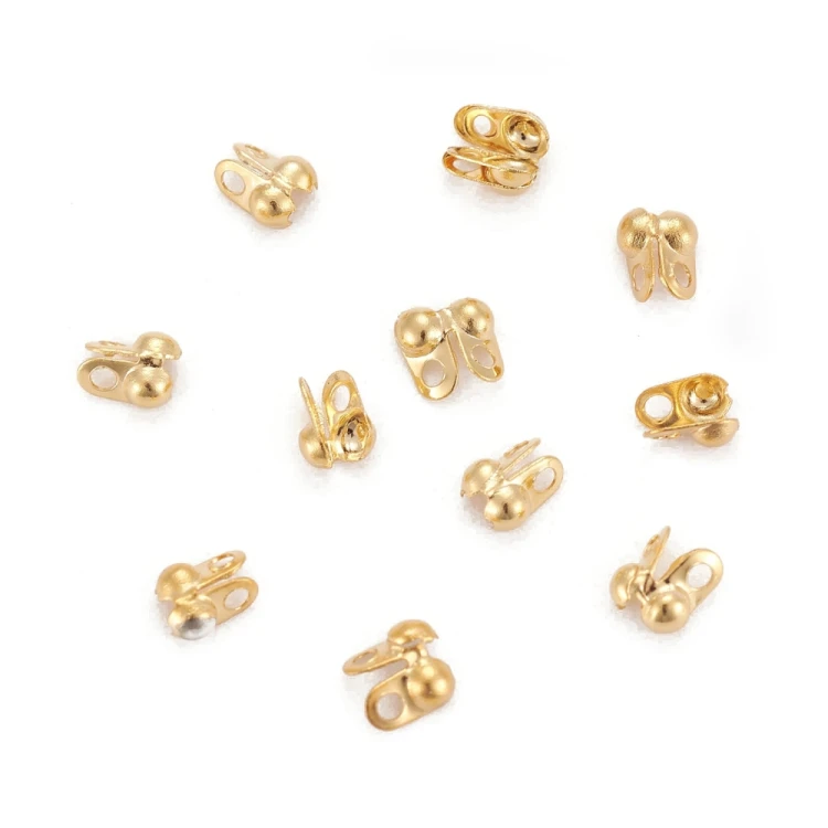 LAP177 końcówki zakończenia łapaczki dziewczynki 4x2mm/1,5mm stal nierdzewna PVD 10szt złote