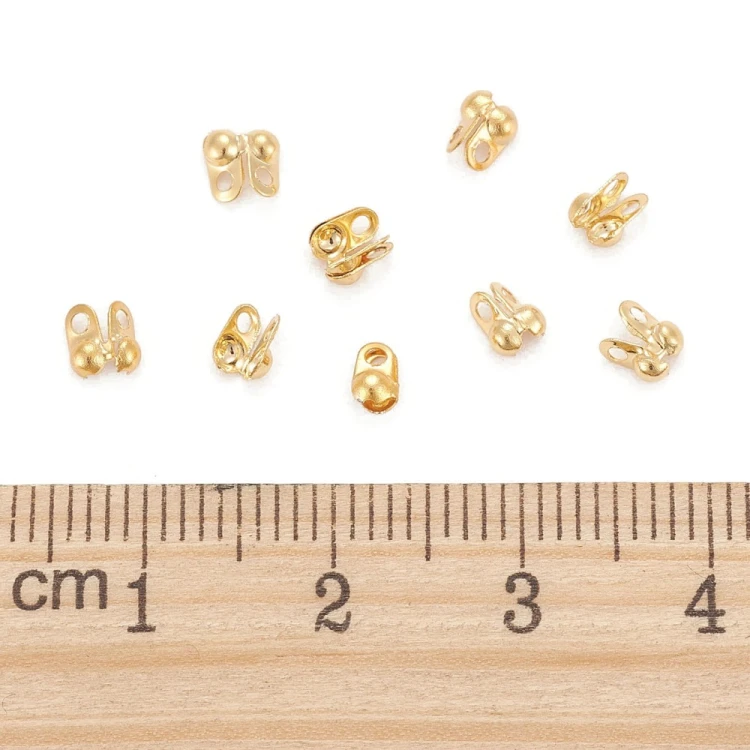 LAP177 końcówki zakończenia łapaczki dziewczynki 4x2mm/1,5mm stal nierdzewna PVD 10szt złote