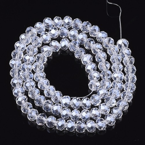 KFR209 Koraliki szklane rondelle 3,5x3mm kryształki fasetowane 105szt crystal pearl