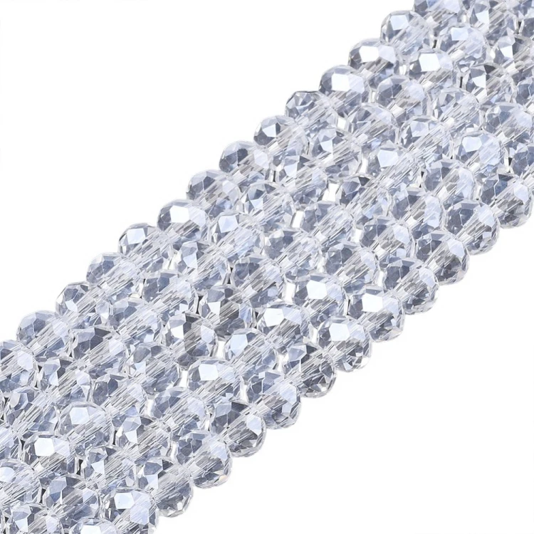 KFR209 Koraliki szklane rondelle 3,5x3mm kryształki fasetowane 105szt crystal pearl