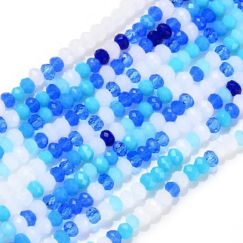 KFR210 Koraliki szklane rondelle 3x2,5mm kryształki fasetowane 185szt mix