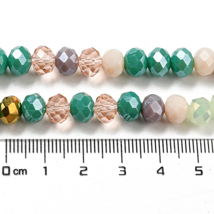 KFR212 Koraliki szklane rondelle 8x6mm kryształki fasetowane 65szt mix