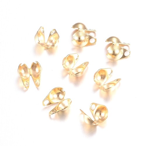 LAP175 końcówki zakończenia łapaczki dziewczynki 6x4mm/3mm stal nierdzewna 10szt złote 18K