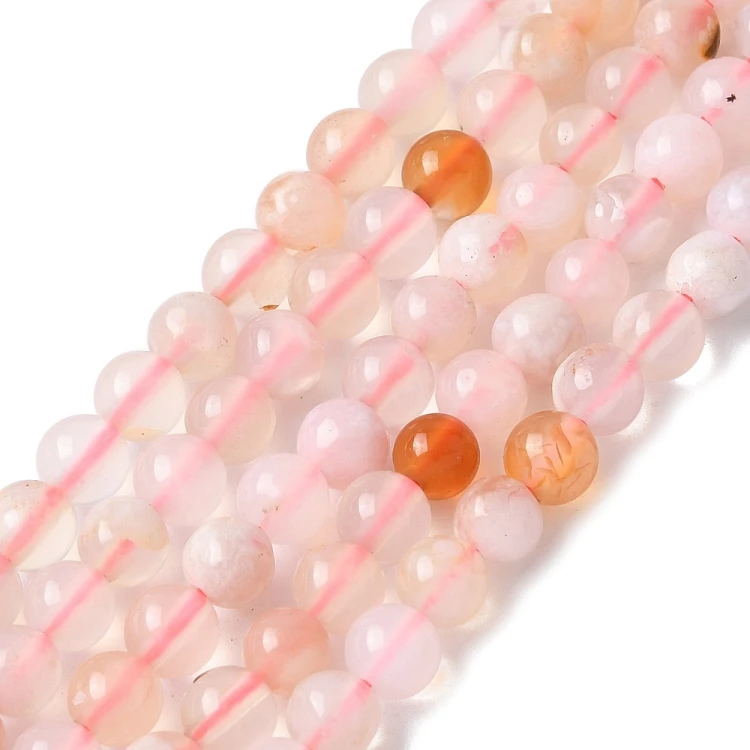 AGP208 Agat Cherry Blossom kamień naturalny koraliki kule 4mm