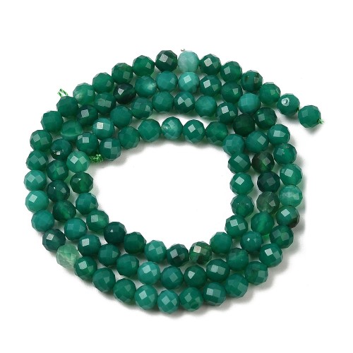 ONY16 Onyks zielony Green kamień naturalny koraliki kule 4mm fasetowane