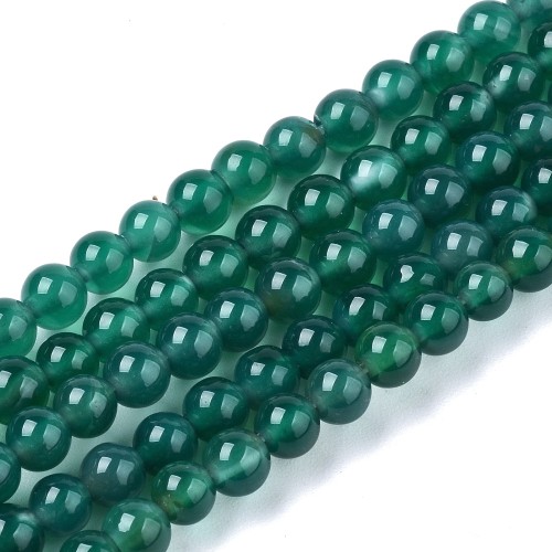 ONY17 Onyks zielony Green kamień naturalny koraliki kule 4mm