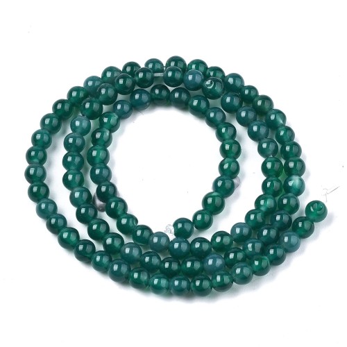 ONY17 Onyks zielony Green kamień naturalny koraliki kule 4mm
