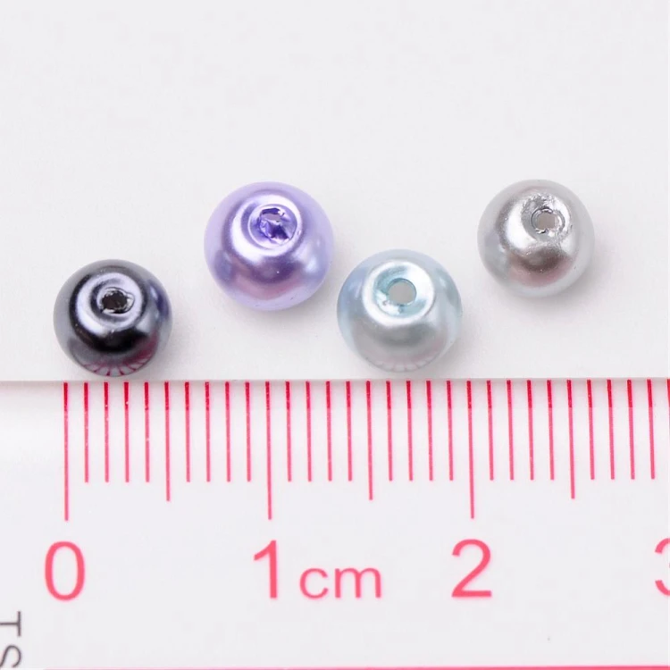 PER302 Perły szklane woskowane kule 6mm 200szt mix stalowe