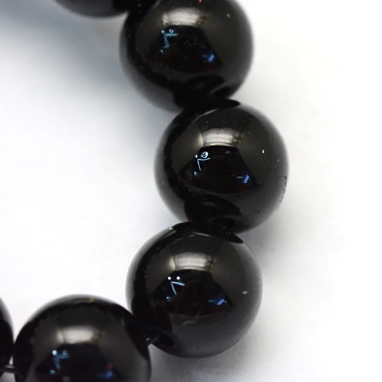 PER306 Perły szklane woskowane kule 8mm sznur 100szt czarne