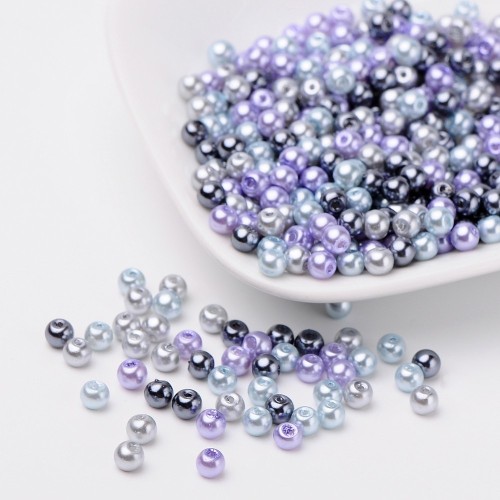 PER310 Perły szklane powlekane woskowane kule 4mm 400szt stalowe