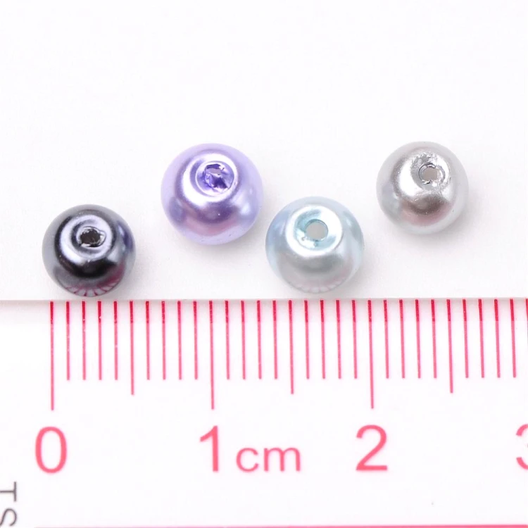 PER302 Perły szklane woskowane kule 6mm 200szt mix stalowe