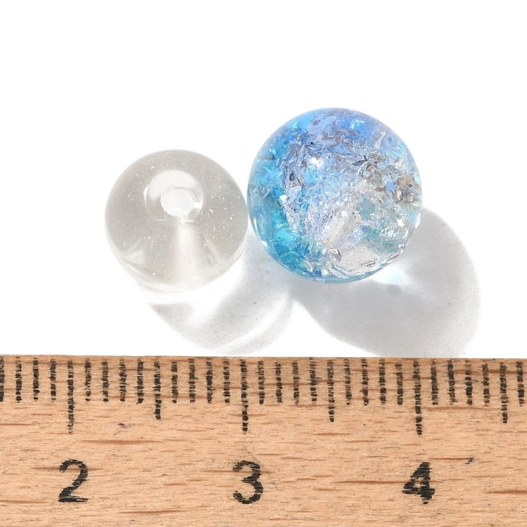 KS112 Koraliki szklane powlekane kule 8-10mm sznur 50g mix niebieskie